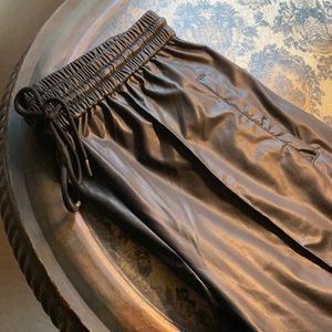 Faux leather joggers